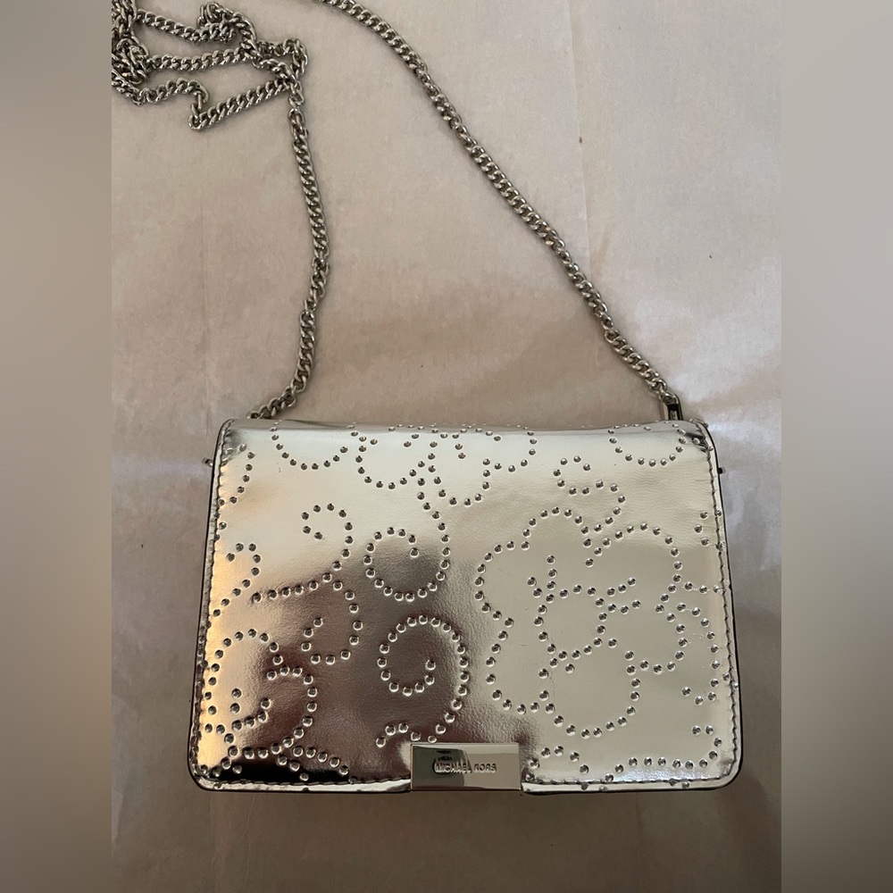 MICHAEL Michael Kors Silver Studded Crossbody Bag